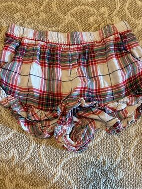 aerie Plaid Ruffle Skort - Red, White & Green